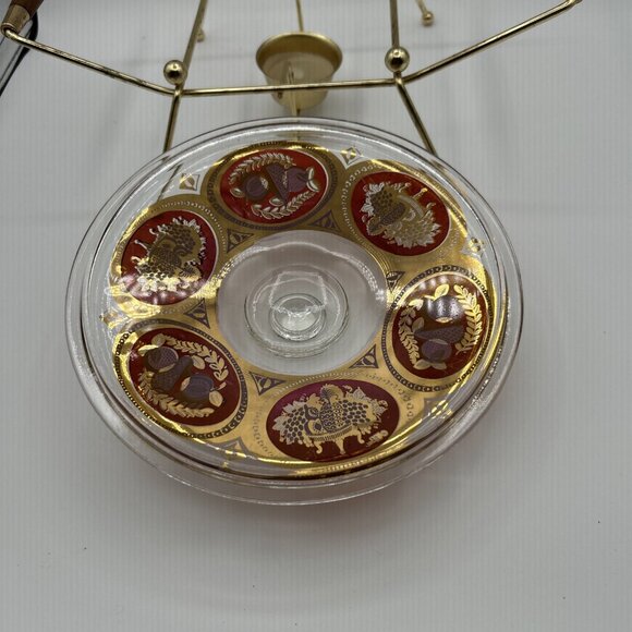 Vtg MCM Gold Cera Etruscan Casserole Lid & Rack *Needs dish*‎ - Picture 7 of 10